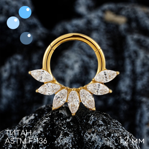 Кольцо-кликер 7K Зима Gold 1.2 мм фото 2